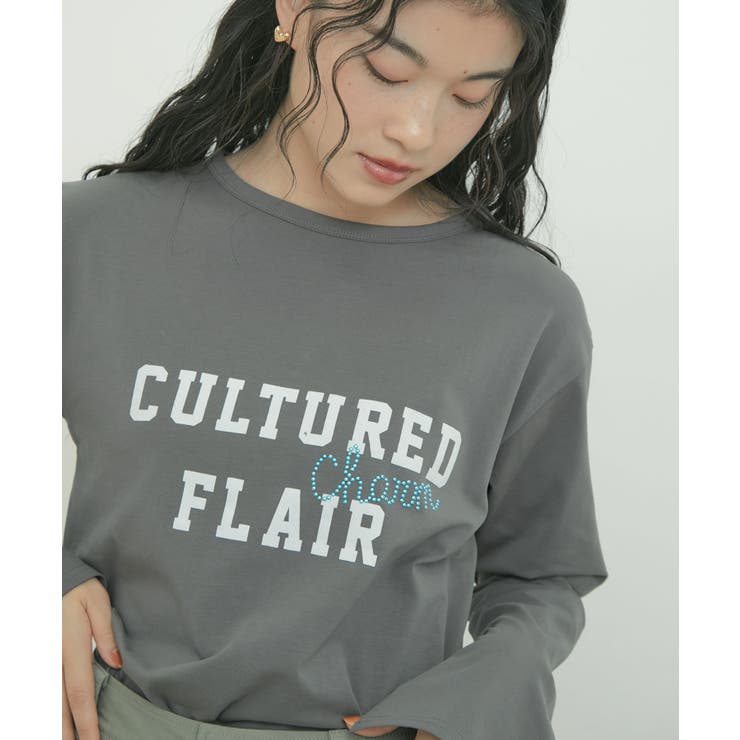 スタッズ×ロゴデザインロングTシャツ | VIS  | 詳細画像12 