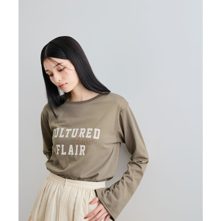 スタッズ×ロゴデザインロングTシャツ | VIS  | 詳細画像7 