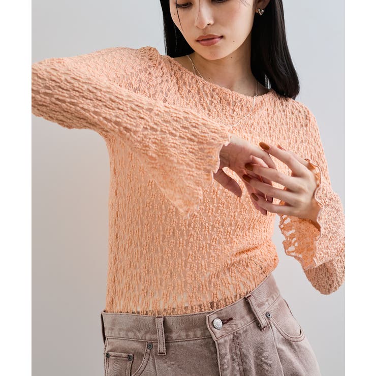 レースフレアースリーブトップス | VIS  | 詳細画像11 