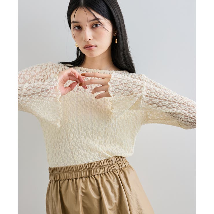レースフレアースリーブトップス | VIS  | 詳細画像6 