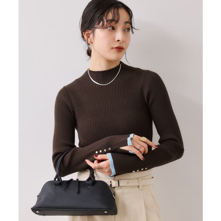 スリーブ釦アクセントリブニット/WEB限定FSサイズ・静電気防止 | VIS  | 詳細画像12 