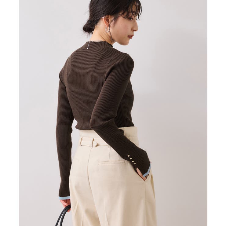 スリーブ釦アクセントリブニット/WEB限定FSサイズ・静電気防止 | VIS  | 詳細画像13 