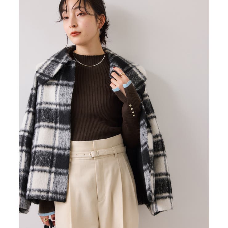 スリーブ釦アクセントリブニット/WEB限定FSサイズ・静電気防止 | VIS  | 詳細画像14 