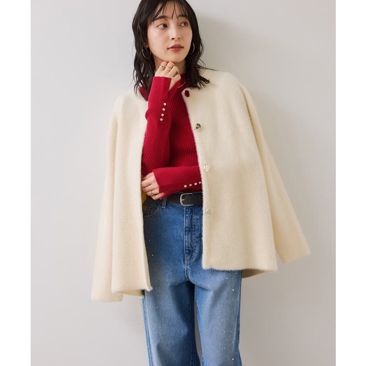 スリーブ釦アクセントリブニット/WEB限定FSサイズ・静電気防止 | VIS  | 詳細画像15 