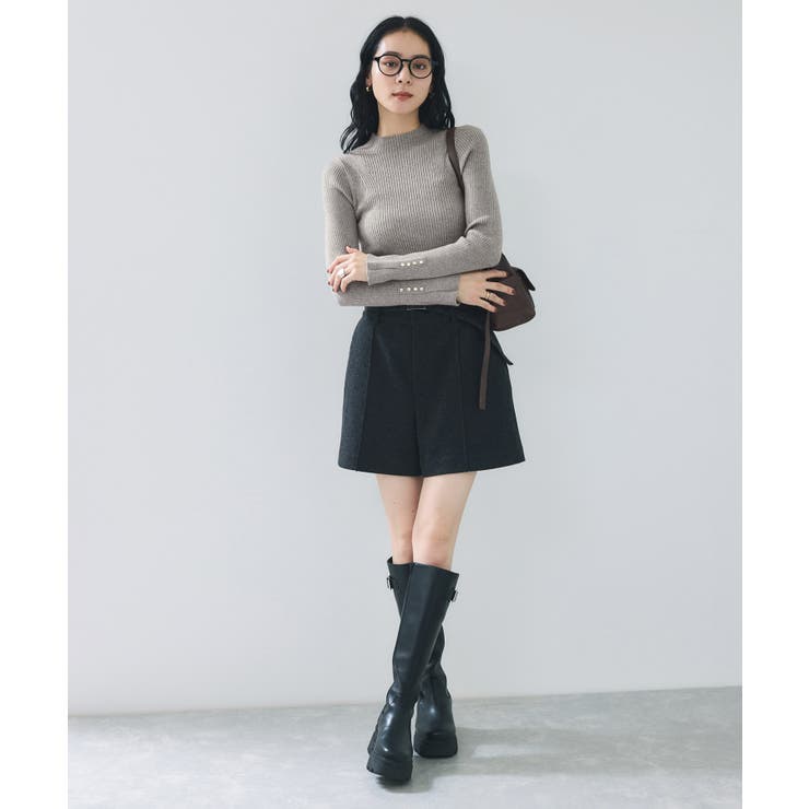 スリーブ釦アクセントリブニット/WEB限定FSサイズ・静電気防止 | VIS  | 詳細画像19 