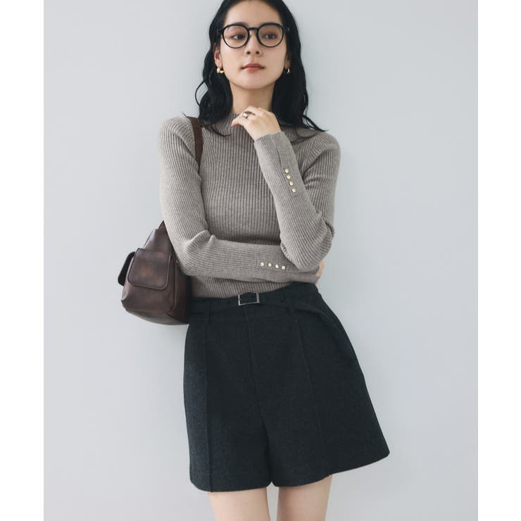 スリーブ釦アクセントリブニット/WEB限定FSサイズ・静電気防止 | VIS  | 詳細画像21 