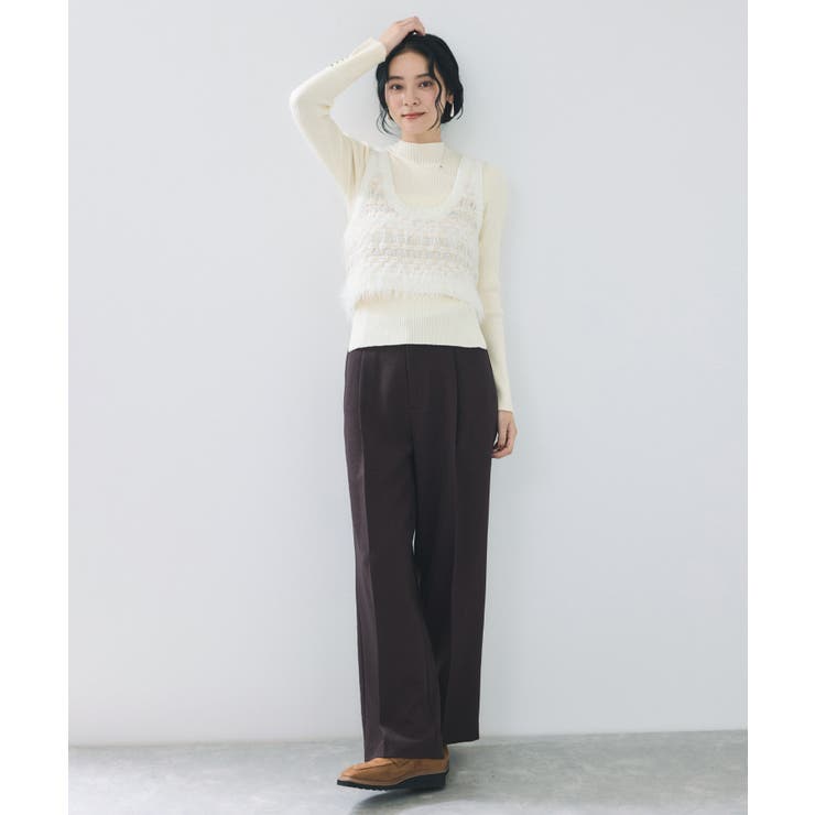 スリーブ釦アクセントリブニット/WEB限定FSサイズ・静電気防止 | VIS  | 詳細画像26 
