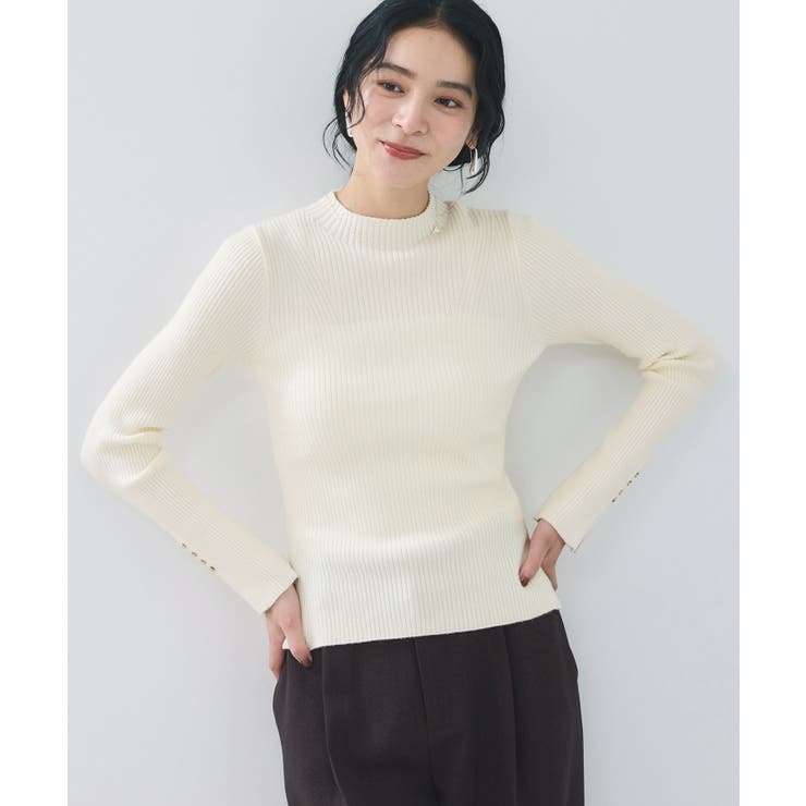 スリーブ釦アクセントリブニット/WEB限定FSサイズ・静電気防止 | VIS  | 詳細画像27 