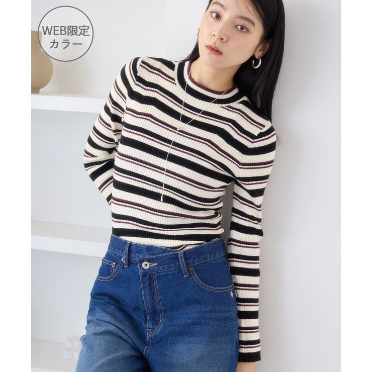 スリーブ釦アクセントリブニット/WEB限定FSサイズ・静電気防止 | VIS  | 詳細画像33 