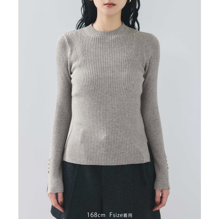 スリーブ釦アクセントリブニット/WEB限定FSサイズ・静電気防止 | VIS  | 詳細画像35 