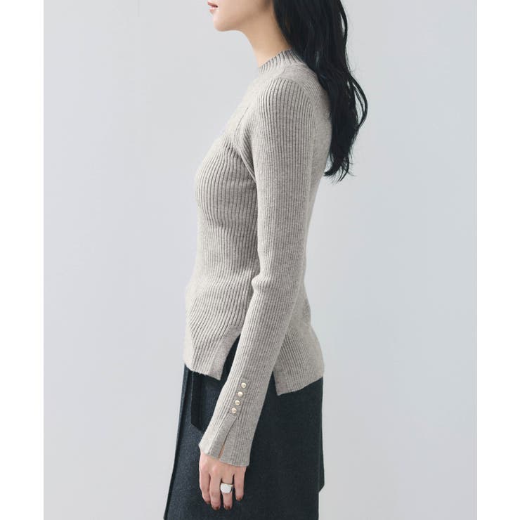 スリーブ釦アクセントリブニット/WEB限定FSサイズ・静電気防止 | VIS  | 詳細画像36 