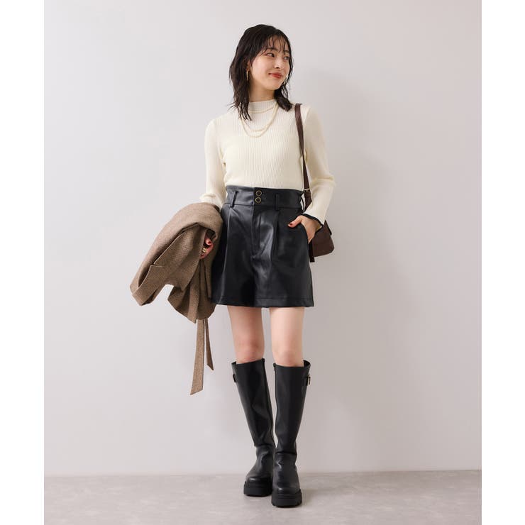 スリーブ釦アクセントリブニット/WEB限定FSサイズ・静電気防止 | VIS  | 詳細画像4 