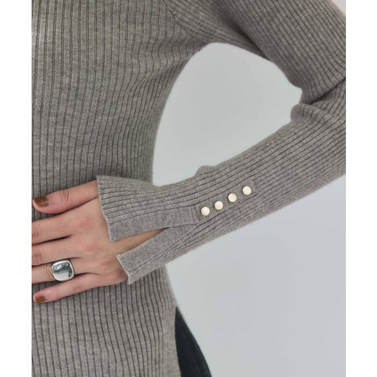 スリーブ釦アクセントリブニット/WEB限定FSサイズ・静電気防止 | VIS  | 詳細画像41 