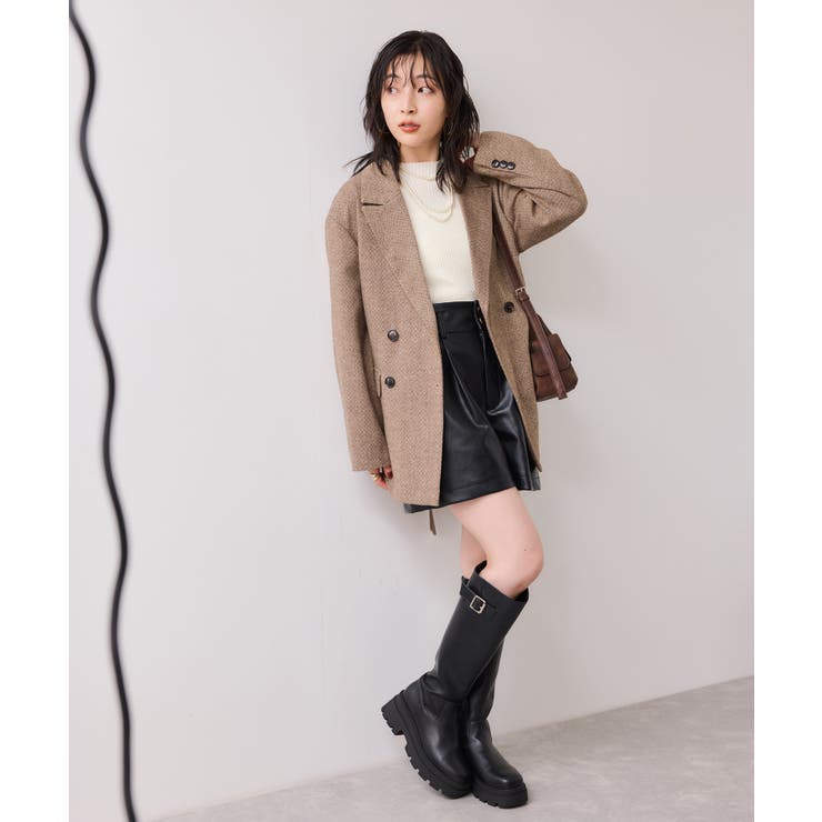 スリーブ釦アクセントリブニット/WEB限定FSサイズ・静電気防止 | VIS  | 詳細画像6 