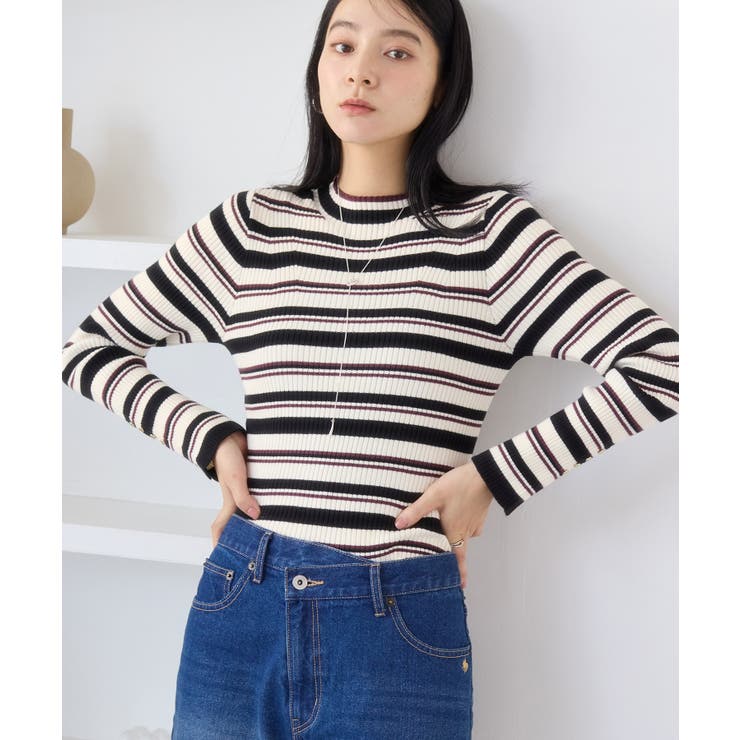 キナリ系(17) | スリーブ釦アクセントリブニット/WEB限定FSサイズ・静電気防止 | VIS 