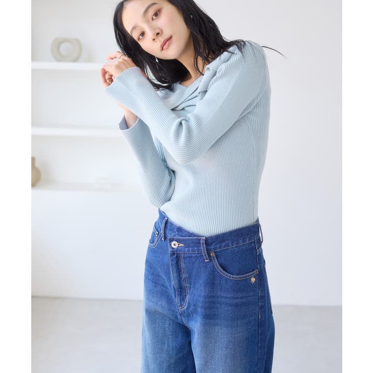 アシメねじれデザインリブニット | VIS  | 詳細画像17 