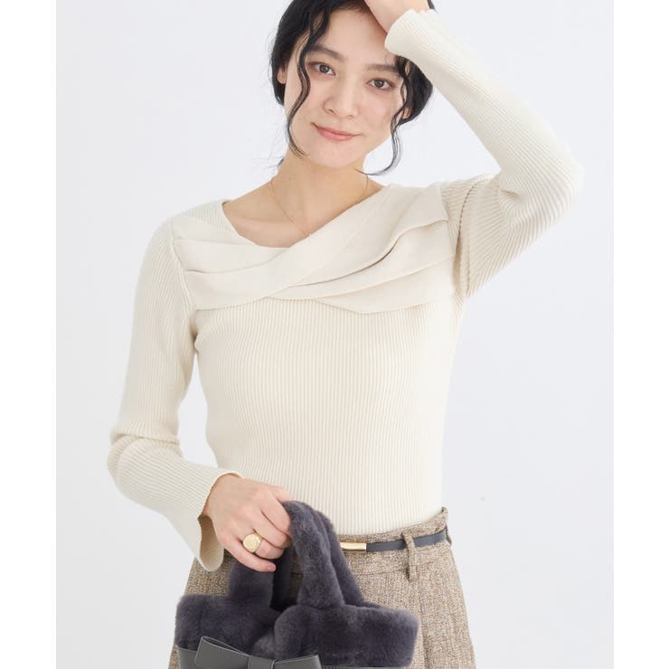 アシメねじれデザインリブニット | VIS  | 詳細画像21 