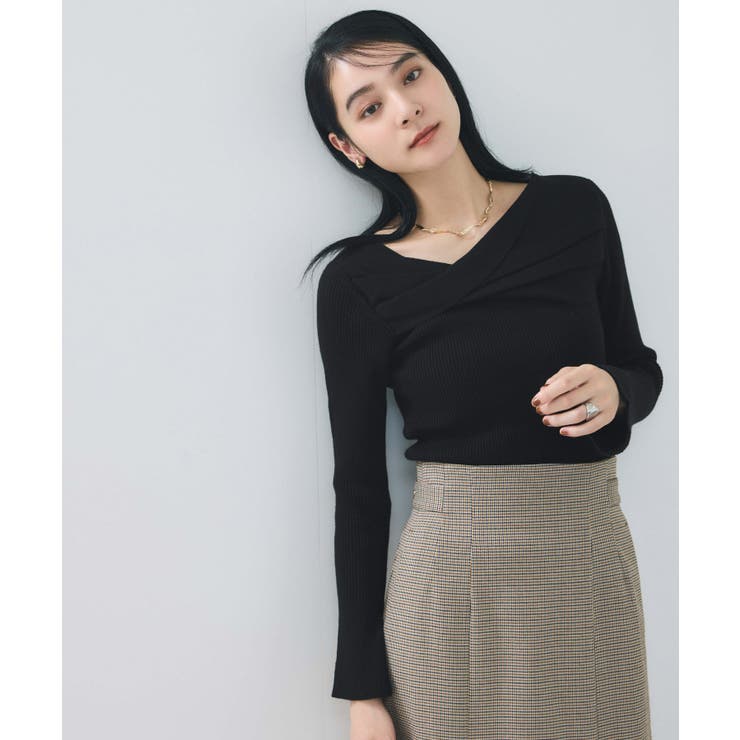 アシメねじれデザインリブニット | VIS  | 詳細画像4 