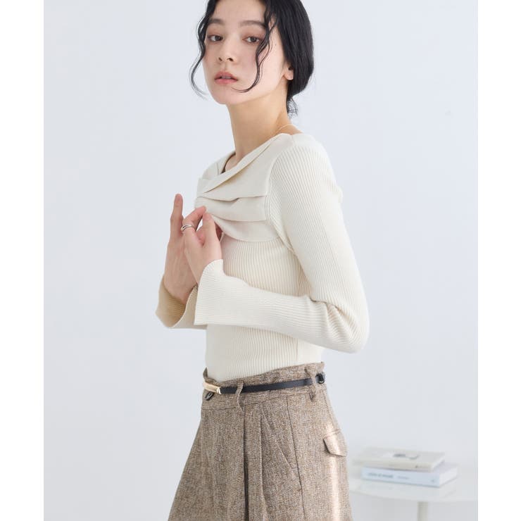 キナリ系(17) | アシメねじれデザインリブニット | VIS 