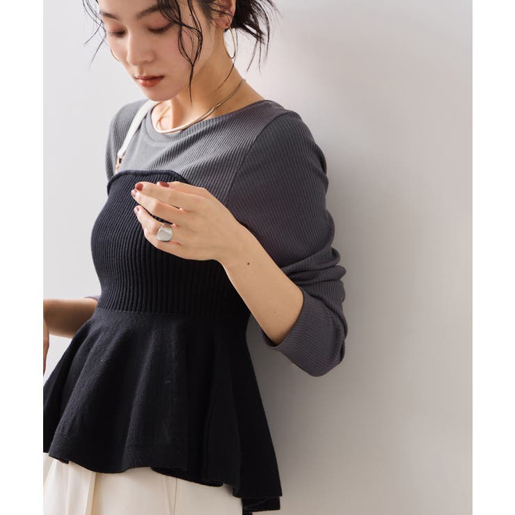 ペプラムニットドッキングプルオーバー | VIS  | 詳細画像1 