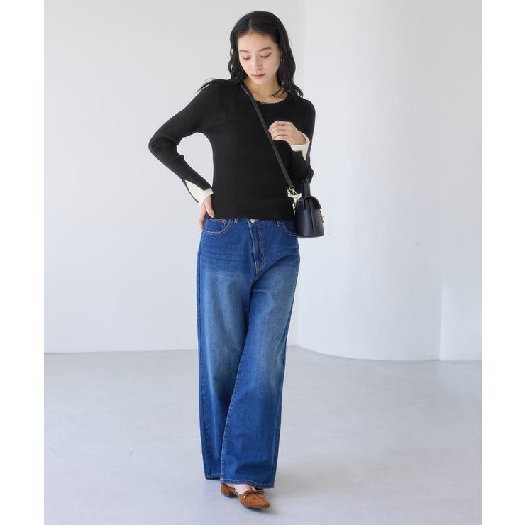 配色ダブルスリーブリブニット | VIS  | 詳細画像7 