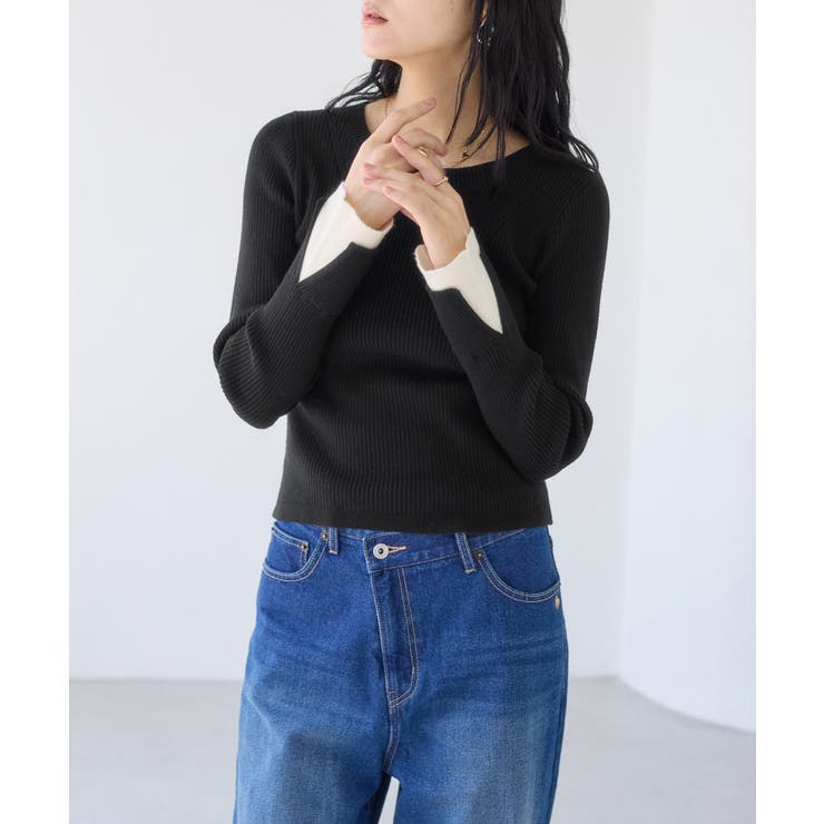 配色ダブルスリーブリブニット | VIS  | 詳細画像8 