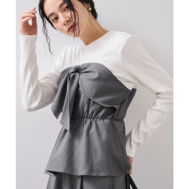 美easyウーリッシュリボンビスチェドッキングカットソープルオーバー セットアッ… | VIS  | 詳細画像10 