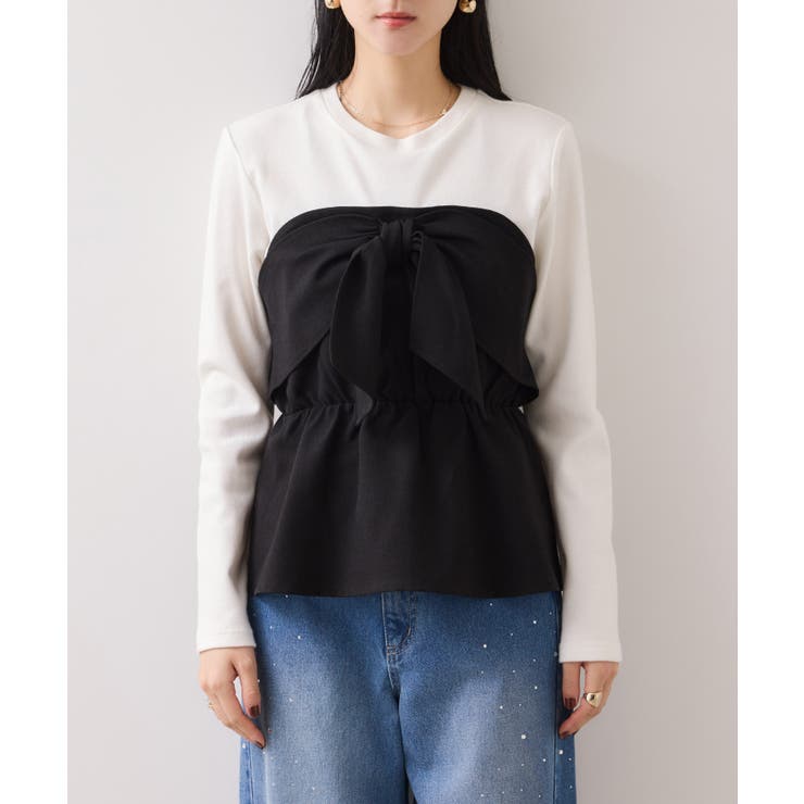 美easyウーリッシュリボンビスチェドッキングカットソープルオーバー セットアッ… | VIS  | 詳細画像14 