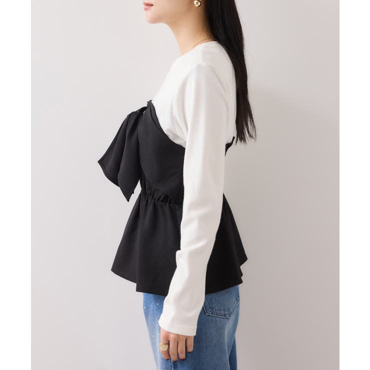 美easyウーリッシュリボンビスチェドッキングカットソープルオーバー セットアッ… | VIS  | 詳細画像15 