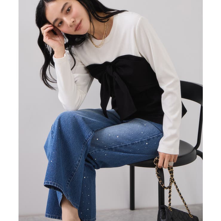 美easyウーリッシュリボンビスチェドッキングカットソープルオーバー セットアッ… | VIS  | 詳細画像5 