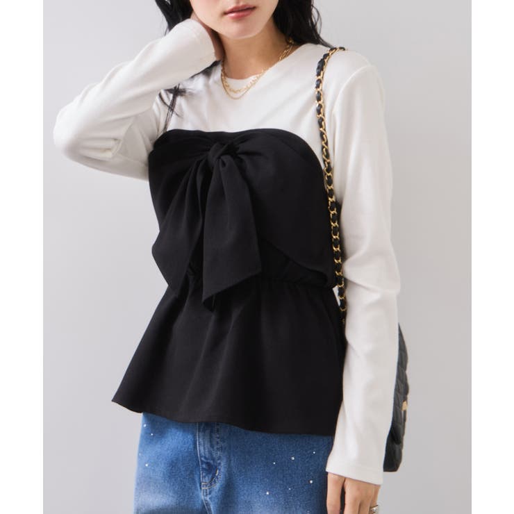 美easyウーリッシュリボンビスチェドッキングカットソープルオーバー セットアッ… | VIS  | 詳細画像8 