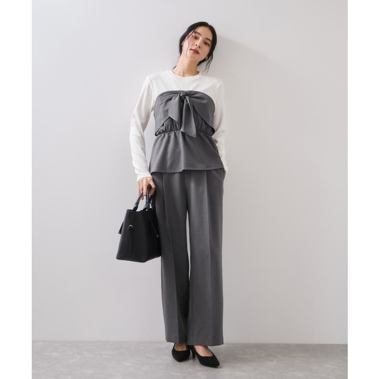 美easyウーリッシュリボンビスチェドッキングカットソープルオーバー セットアッ… | VIS  | 詳細画像9 