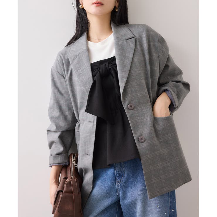 ブラック(01) | 美easyウーリッシュリボンビスチェドッキングカットソープルオーバー セットアッ… | VIS 