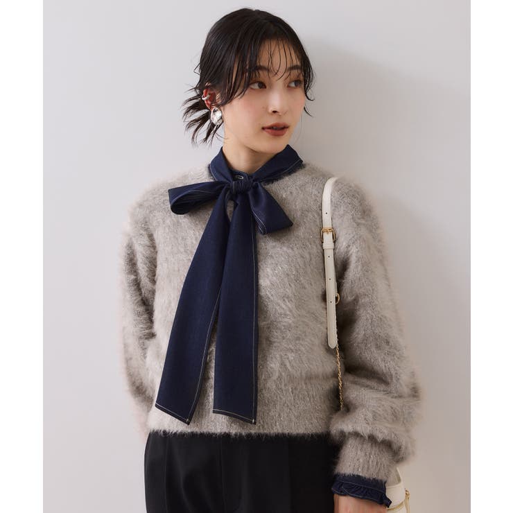 ベージュ系(28) | メタルシャギーネコヤーンニット/静電気防止 | VIS 