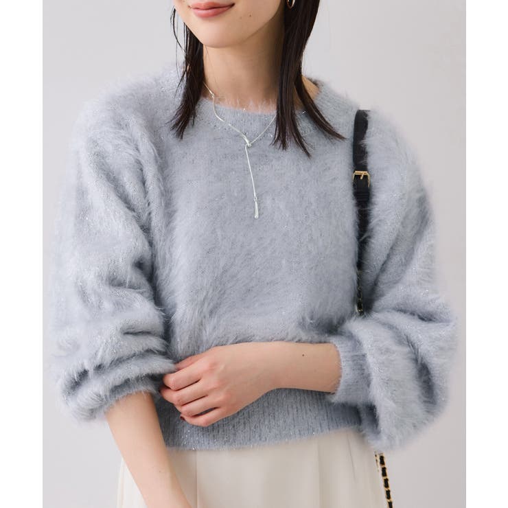 サックス(48) | メタルシャギーネコヤーンニット/静電気防止 | VIS 