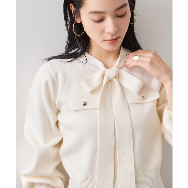 ニットリボン付きプルオーバー | VIS  | 詳細画像1 