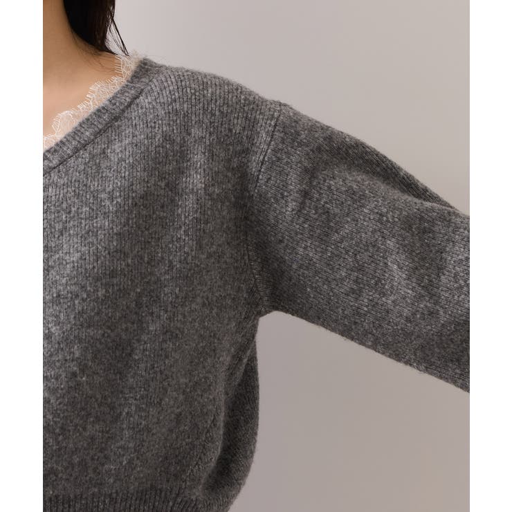 Vネックレースニットプルオーバー | VIS  | 詳細画像28 