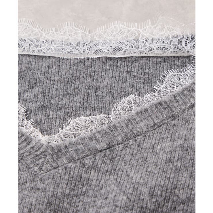 Vネックレースニットプルオーバー | VIS  | 詳細画像31 