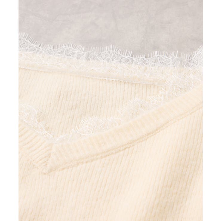 Vネックレースニットプルオーバー | VIS  | 詳細画像33 