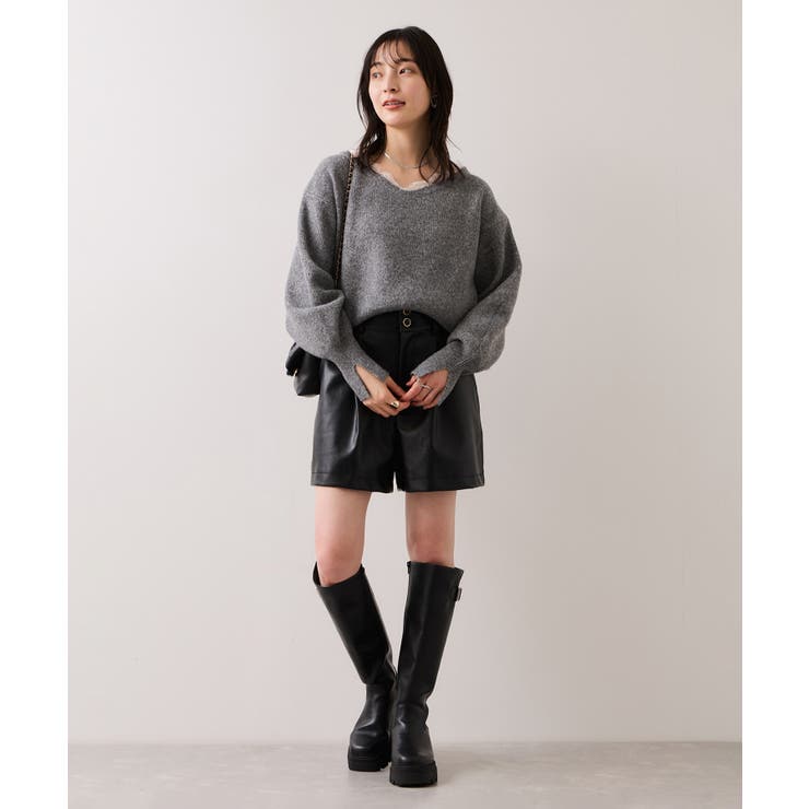 Vネックレースニットプルオーバー | VIS  | 詳細画像9 