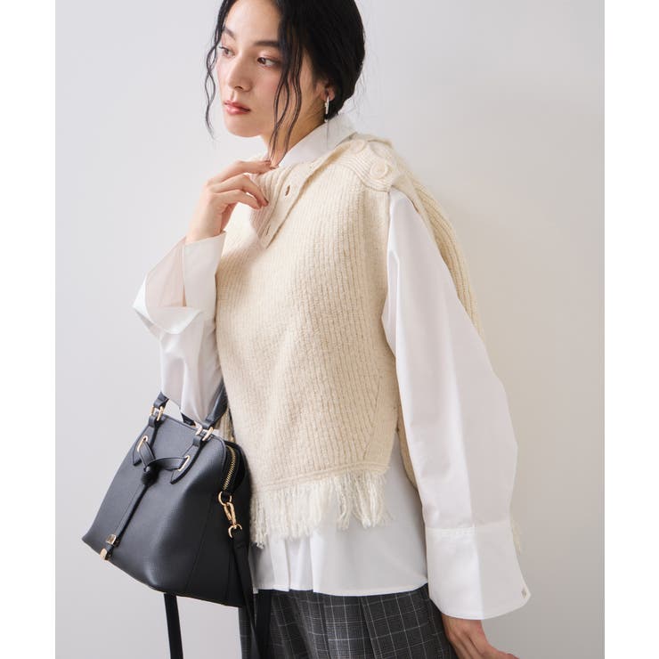 ボタンデザインポンチョベスト | VIS  | 詳細画像15 