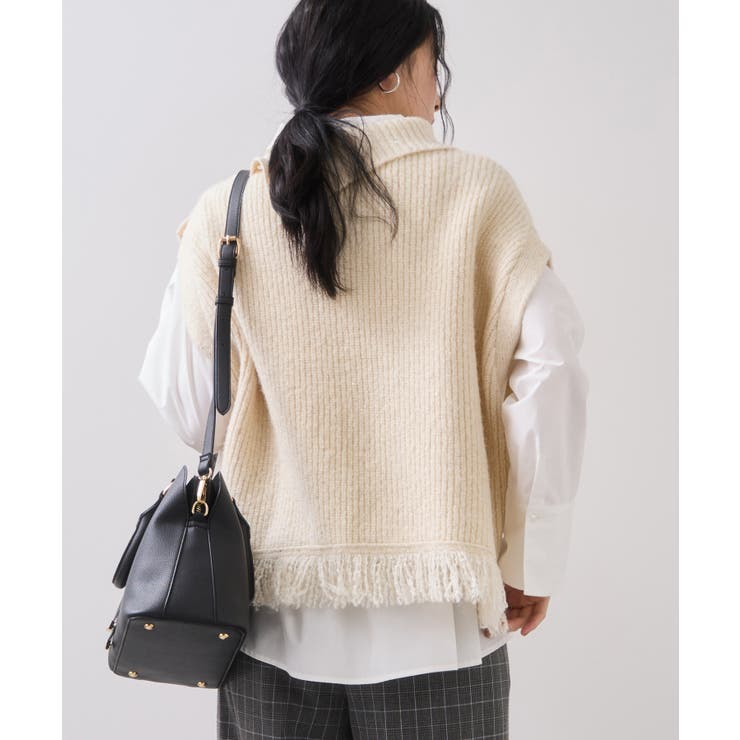 ボタンデザインポンチョベスト | VIS  | 詳細画像16 