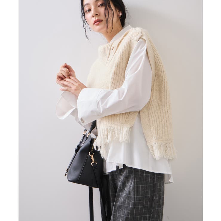 ボタンデザインポンチョベスト | VIS  | 詳細画像17 