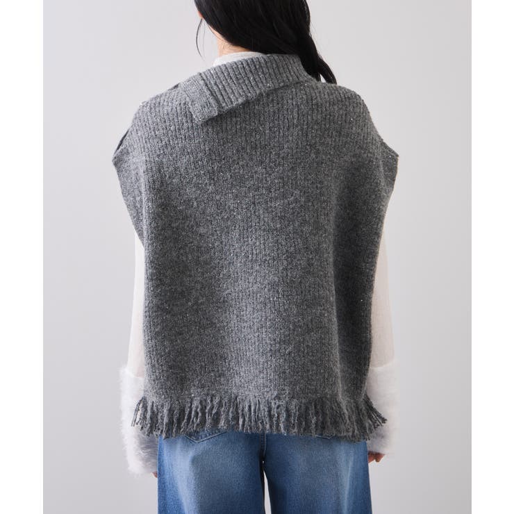 ボタンデザインポンチョベスト | VIS  | 詳細画像20 