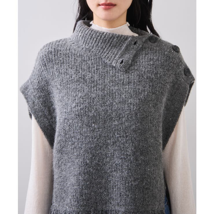 ボタンデザインポンチョベスト | VIS  | 詳細画像21 