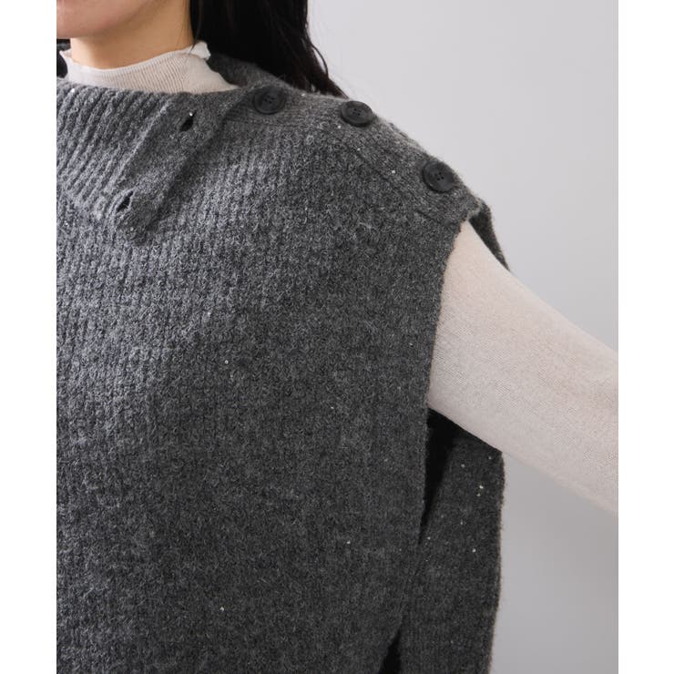 ボタンデザインポンチョベスト | VIS  | 詳細画像22 