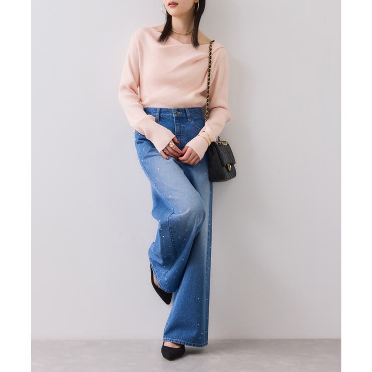 【美得】もちもちドレープリブニットトップス/イージーケア | VIS  | 詳細画像12 