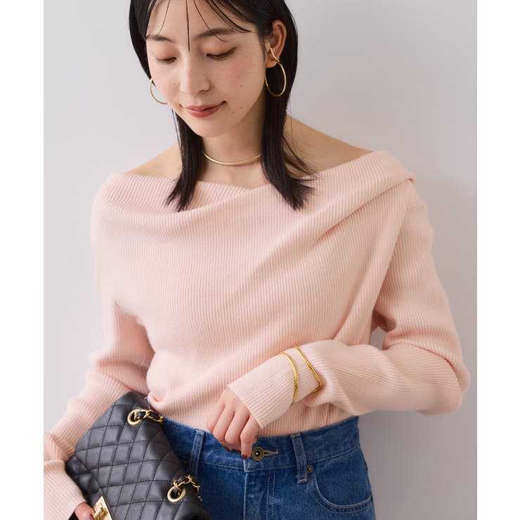 【美得】もちもちドレープリブニットトップス/イージーケア | VIS  | 詳細画像13 