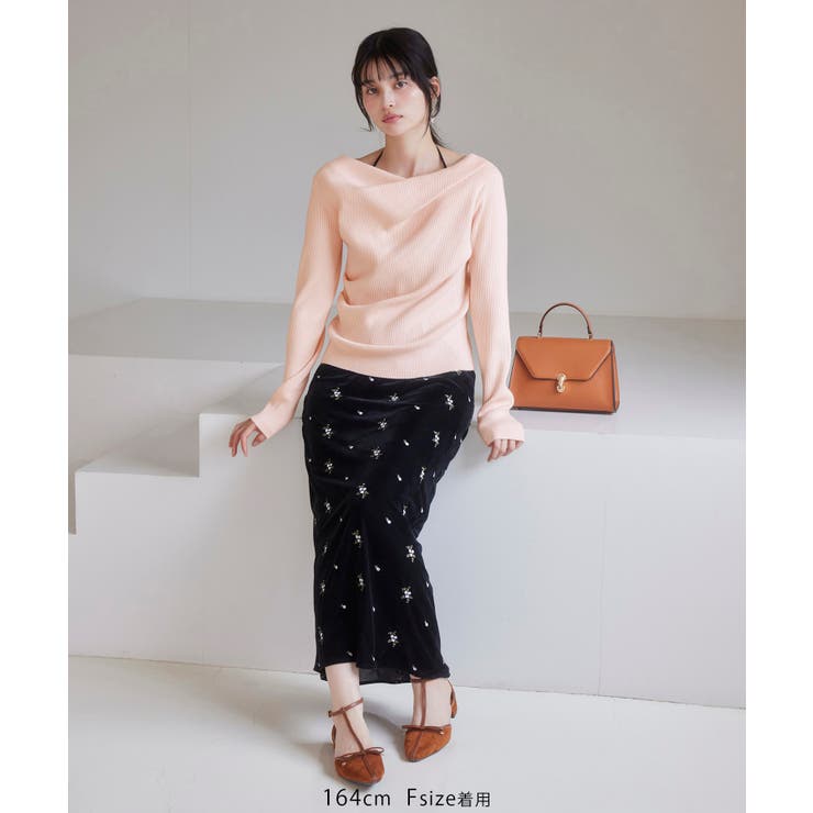 【美得】もちもちドレープリブニットトップス/イージーケア | VIS  | 詳細画像16 