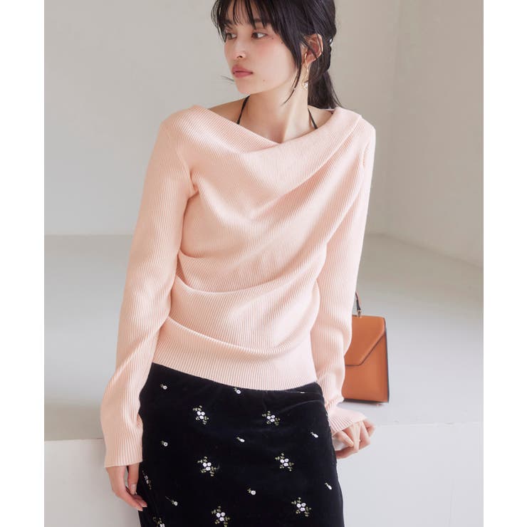 【美得】もちもちドレープリブニットトップス/イージーケア | VIS  | 詳細画像17 